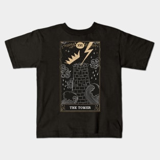 The Tower Tarot Card Kids T-Shirt